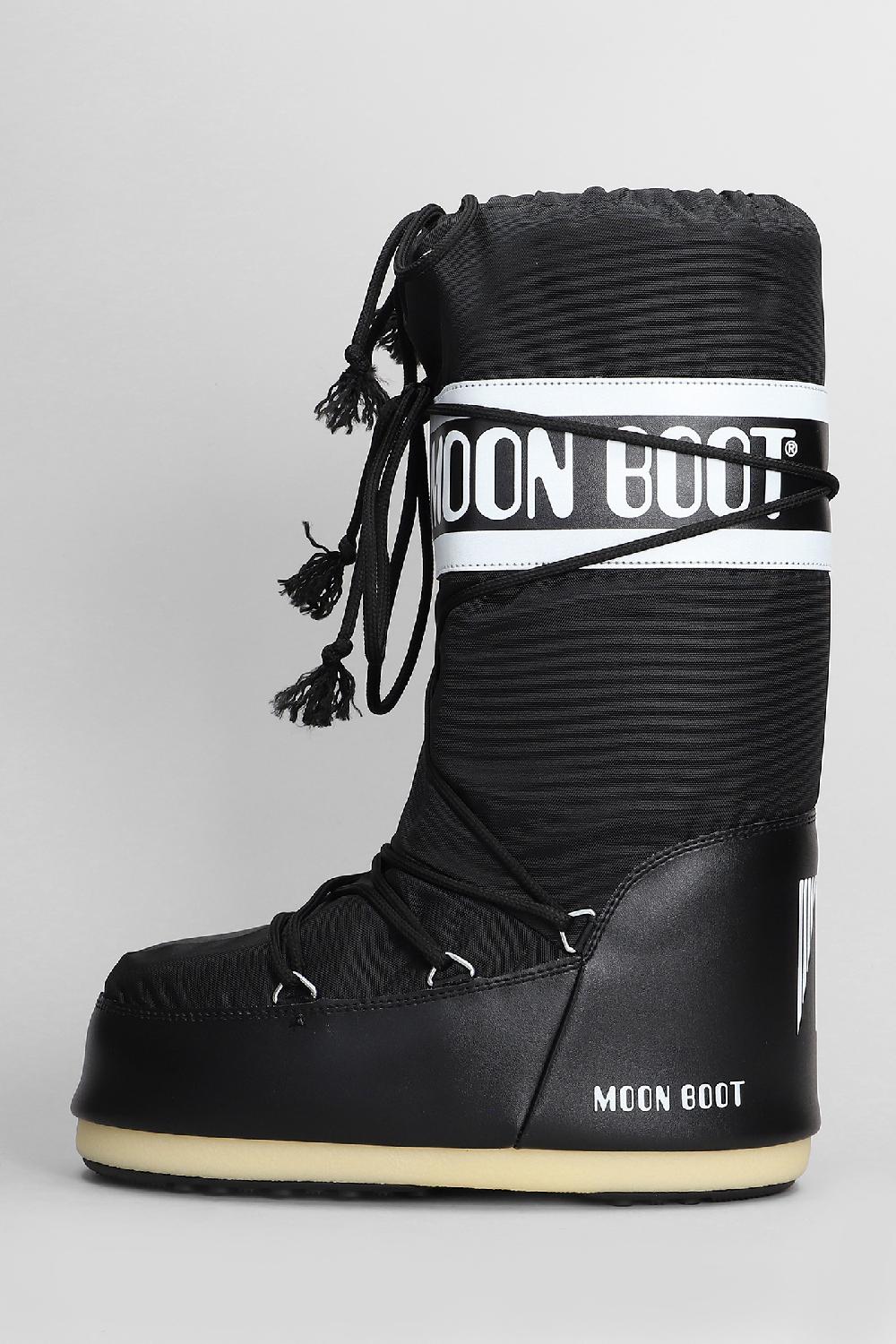 Deliberti Moon Boot Tronchetti Tacco Basso Mb Icon Nylon In Nylon Nero Cod. 408776 - Deliberti The Luxury Shopping