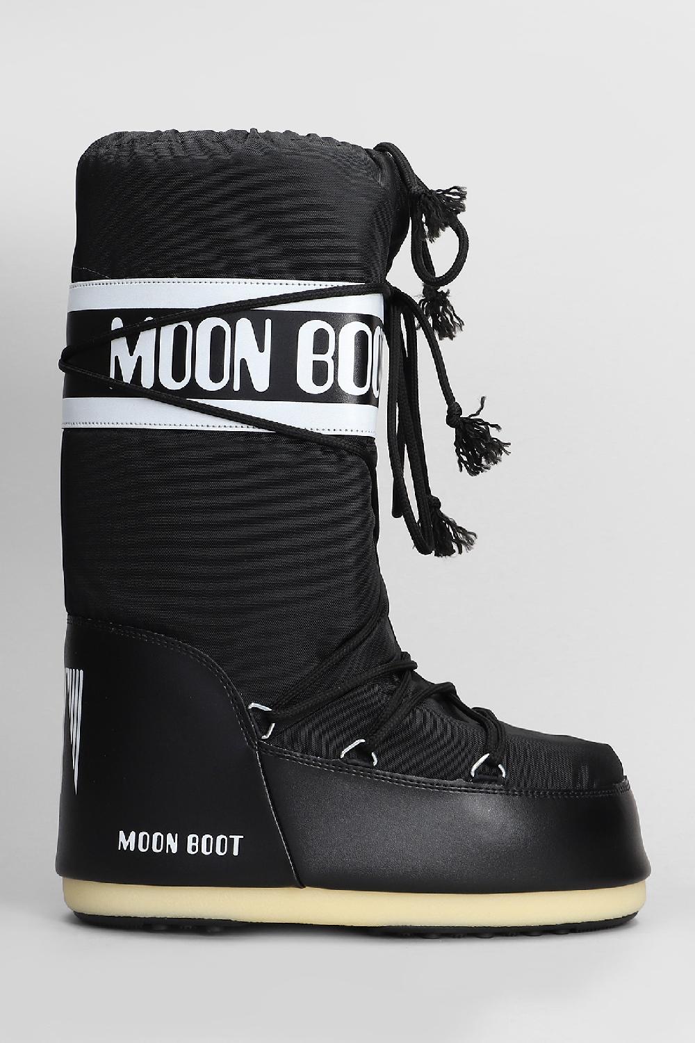 Deliberti Moon Boot Tronchetti tacco basso mb icon nylon in nylon nero cod. 408776 - Deliberti The Luxury Shopping