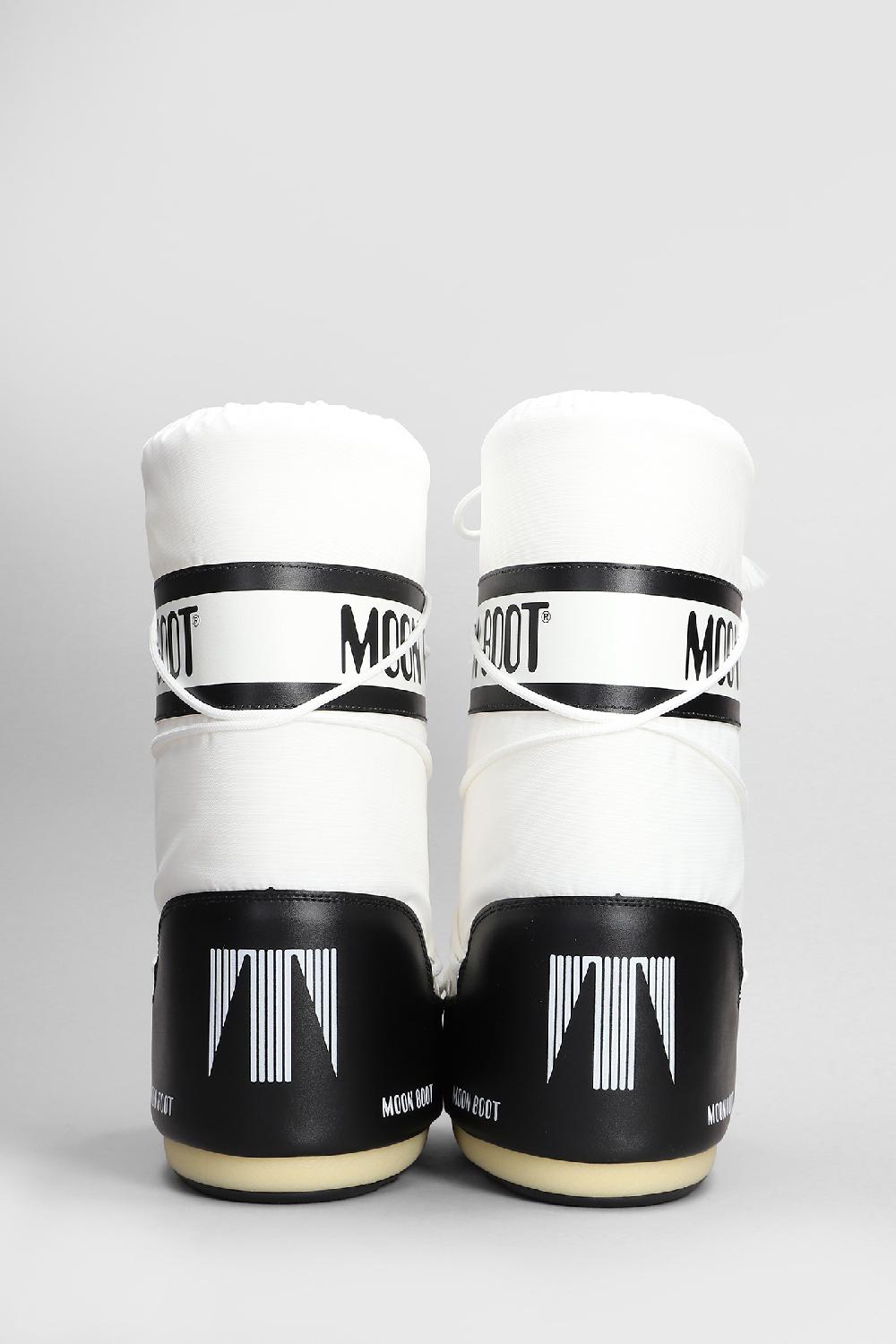 Deliberti Moon Boot Tronchetti Tacco Basso Mb Icon Nylon In Nylon Bianco Cod. 408777 - Deliberti The Luxury Shopping
