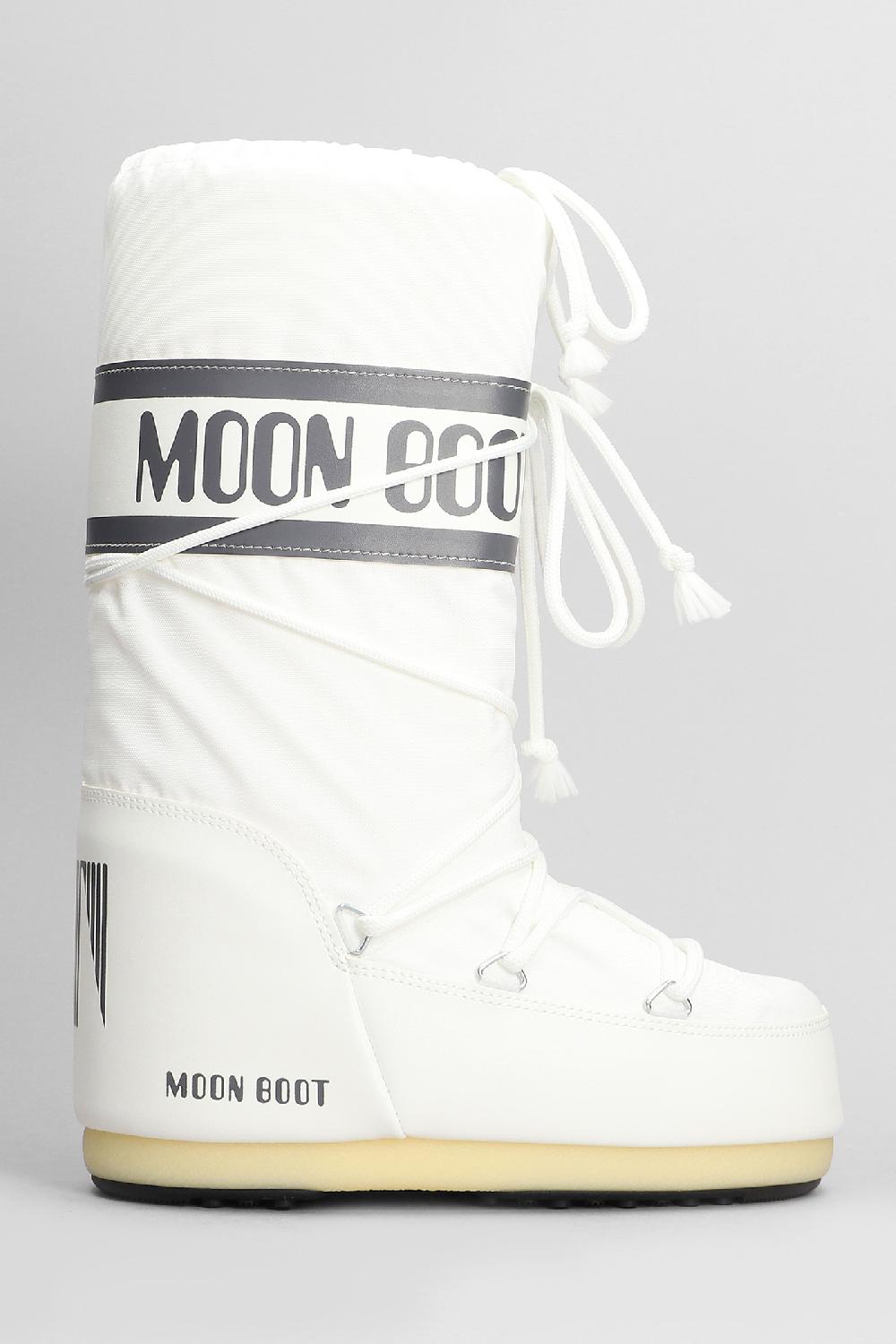 Deliberti Moon Boot Tronchetti tacco basso mb icon nylon in nylon bianco cod. 408748 - Deliberti The Luxury Shopping