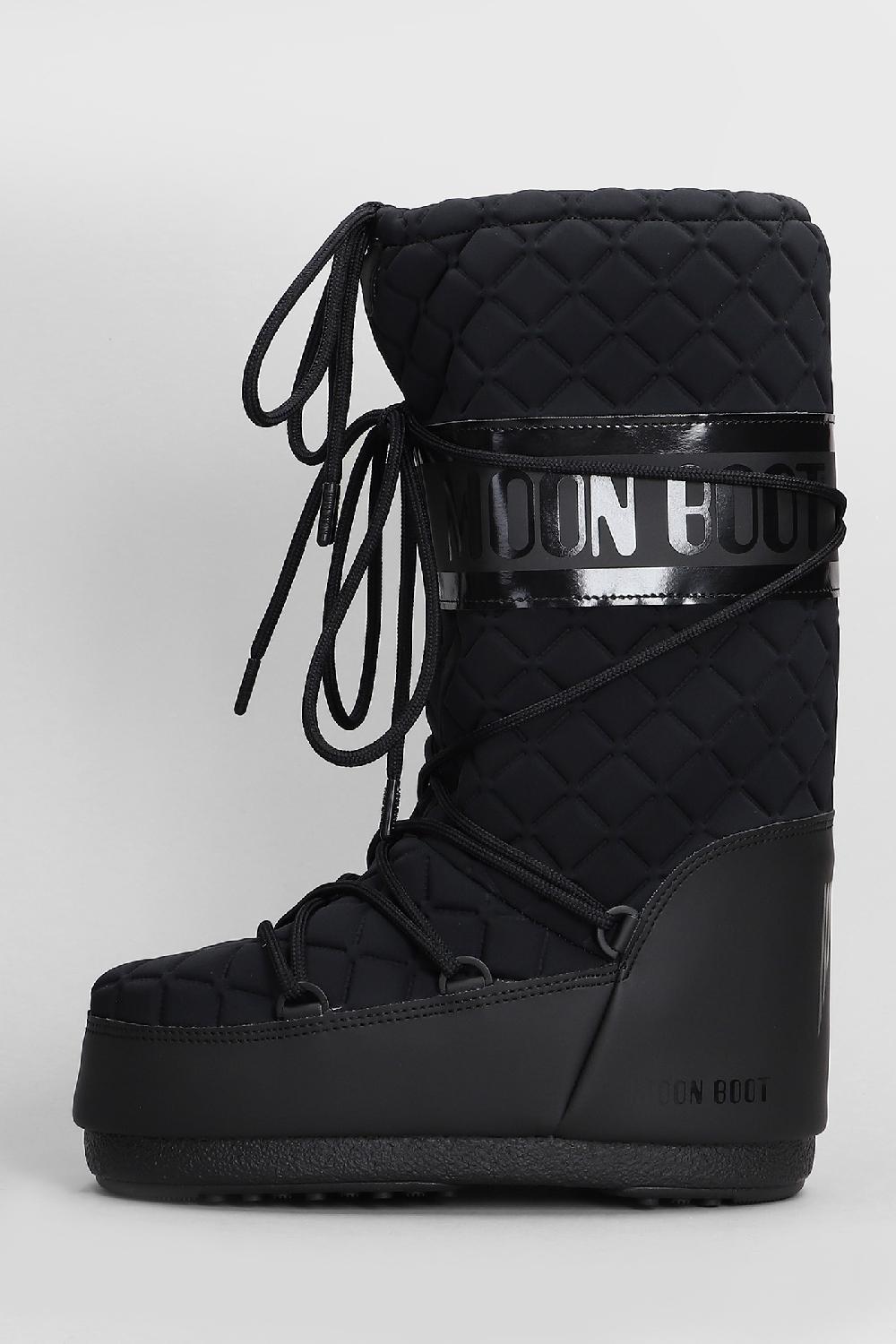 Deliberti Moon Boot Tronchetti Tacco Basso Mb Icon Quilt In Pvc Nero Cod. 408793 - Deliberti The Luxury Shopping