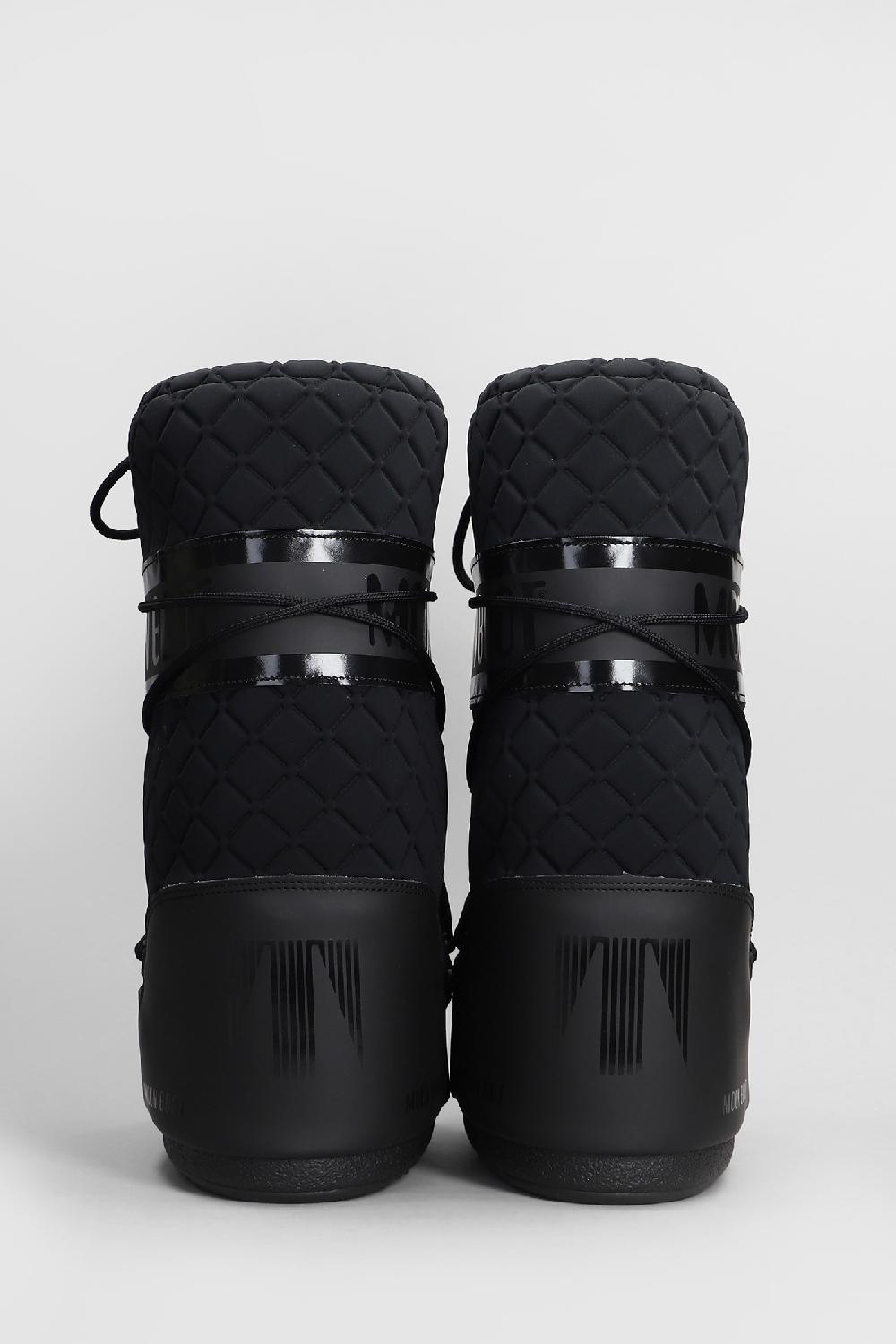 Deliberti Moon Boot Tronchetti Tacco Basso Mb Icon Quilt In Pvc Nero Cod. 408793 - Deliberti The Luxury Shopping