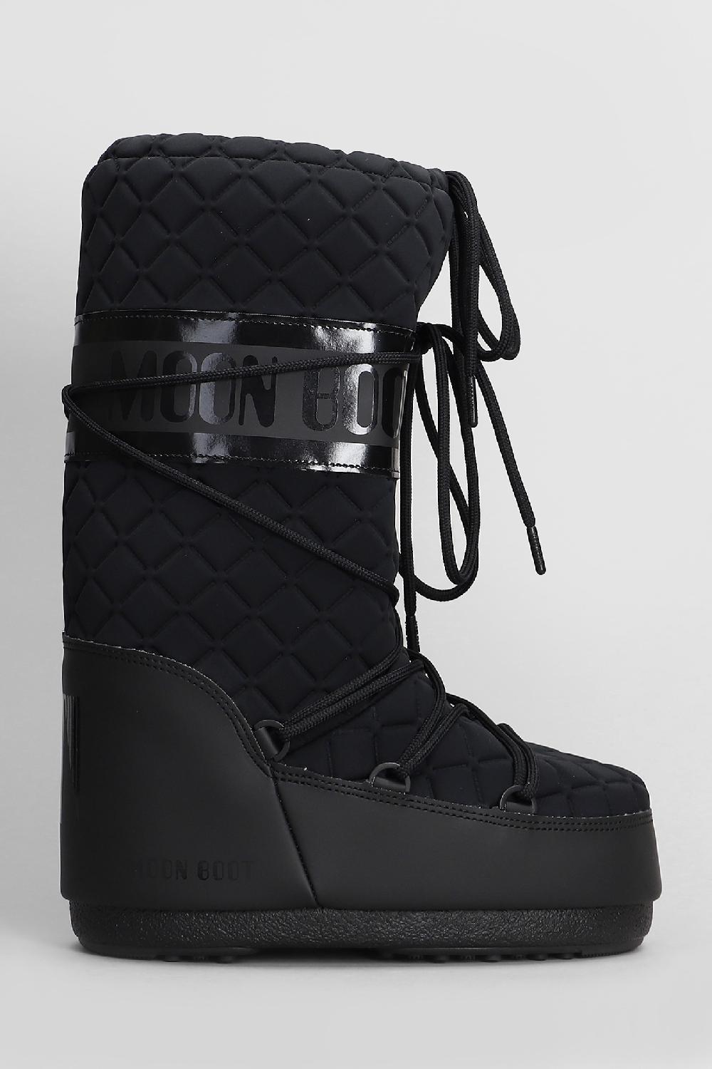 Deliberti Moon Boot Tronchetti tacco basso mb icon quilt in pvc nero cod. 408793 - Deliberti The Luxury Shopping