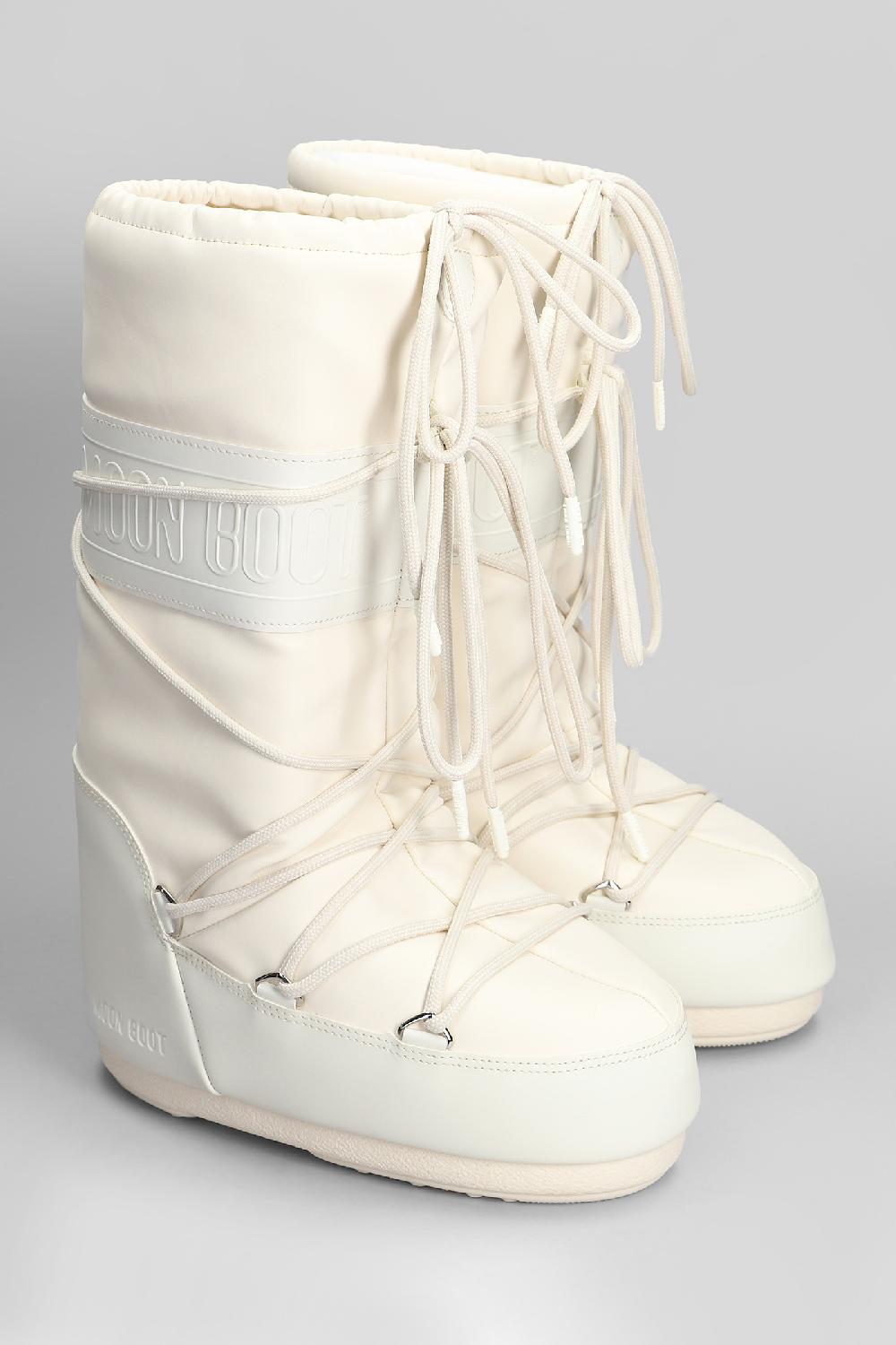 Deliberti Moon Boot Tronchetti Tacco Basso Mb Icon Rubber In Poliestere Beige Cod. 410121 - Deliberti The Luxury Shopping