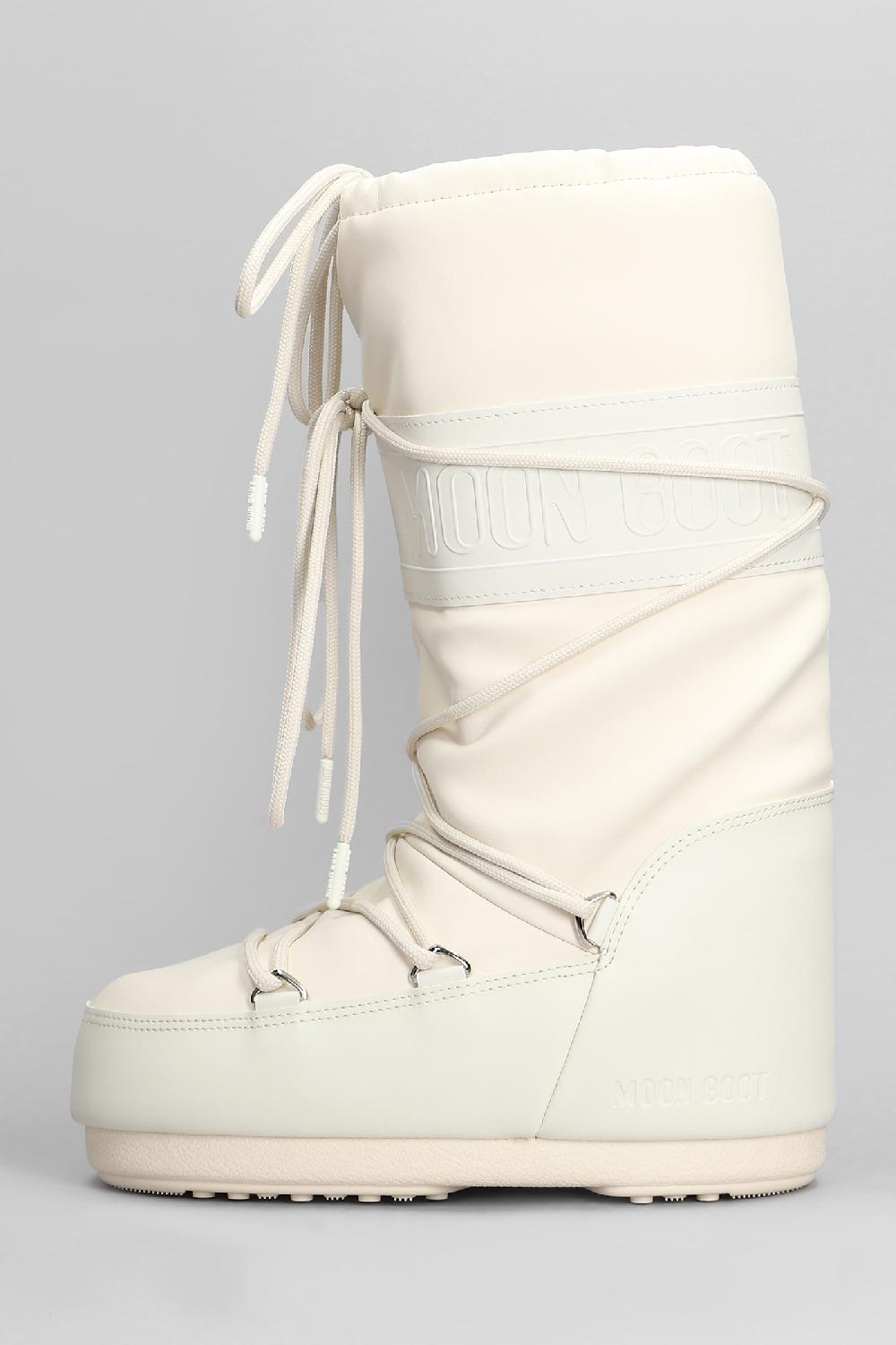 Deliberti Moon Boot Tronchetti Tacco Basso Mb Icon Rubber In Poliestere Beige Cod. 410121 - Deliberti The Luxury Shopping