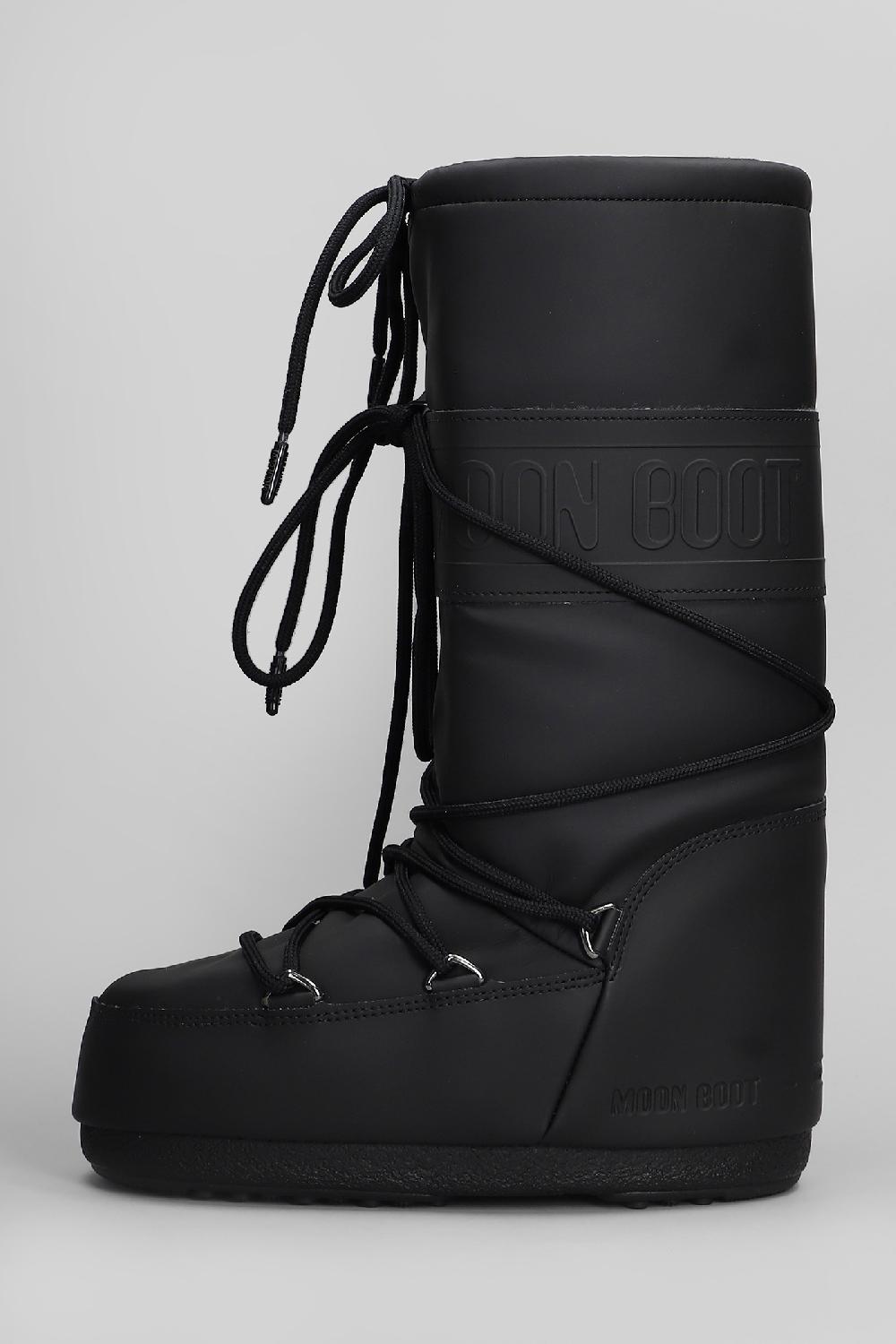 Deliberti Moon Boot Tronchetti Tacco Basso Mb Icon Rubber In Poliestere Nero Cod. 409887 - Deliberti The Luxury Shopping