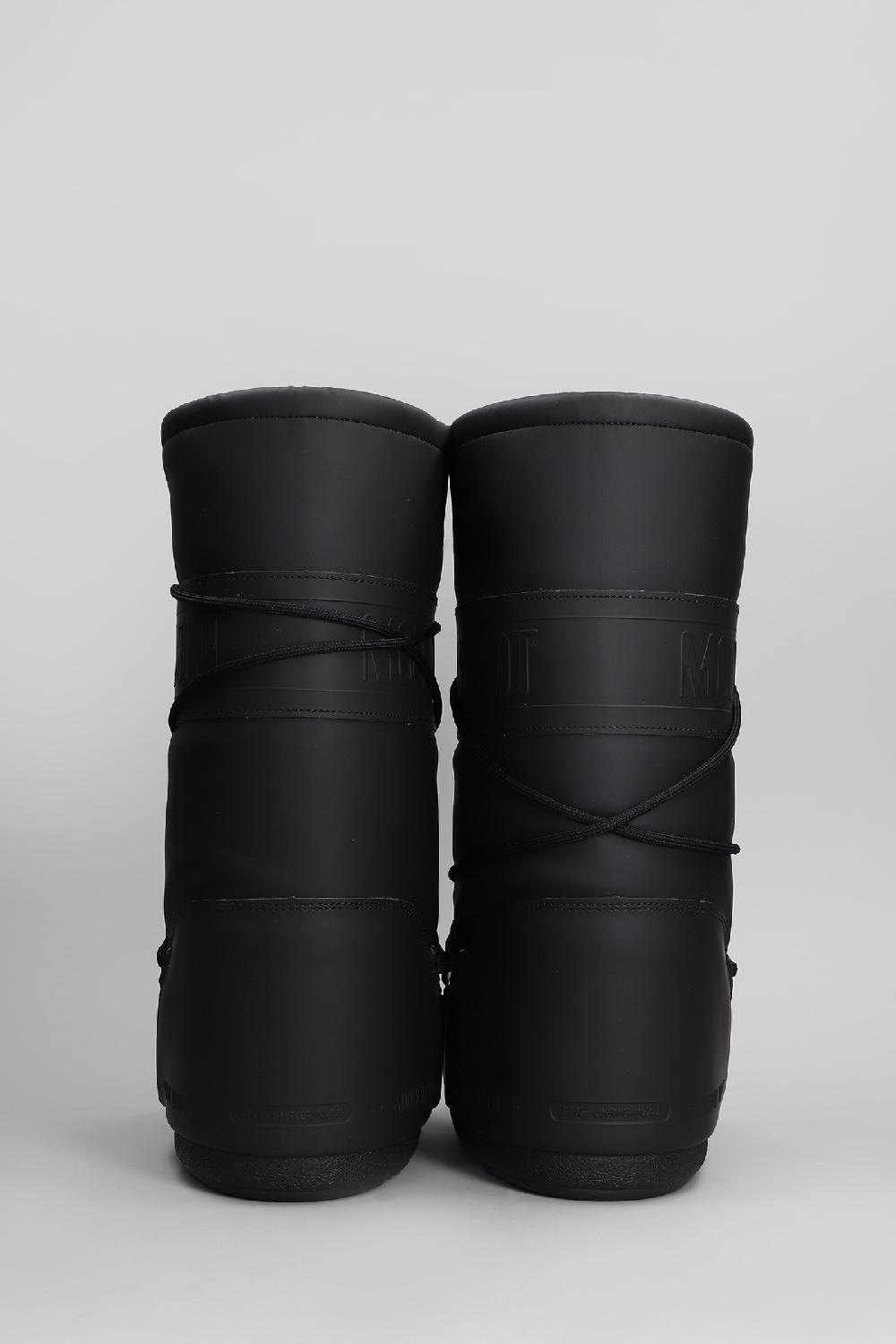 Deliberti Moon Boot Tronchetti Tacco Basso Mb Icon Rubber In Poliestere Nero Cod. 409887 - Deliberti The Luxury Shopping