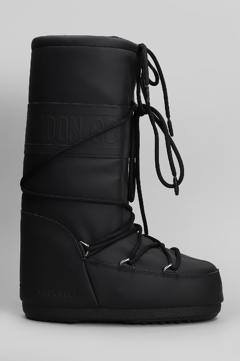 Deliberti Moon Boot Tronchetti tacco basso mb icon rubber in poliestere nero cod. 409887 - Deliberti The Luxury Shopping