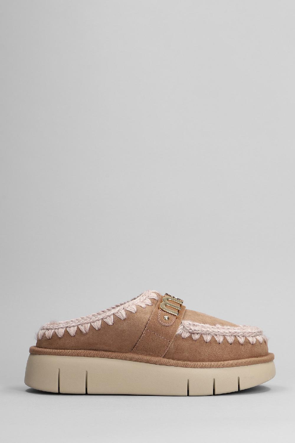 Deliberti Mou Slipper-mule bounce clog in camoscio beige cod. 408454 - Deliberti The Luxury Shopping