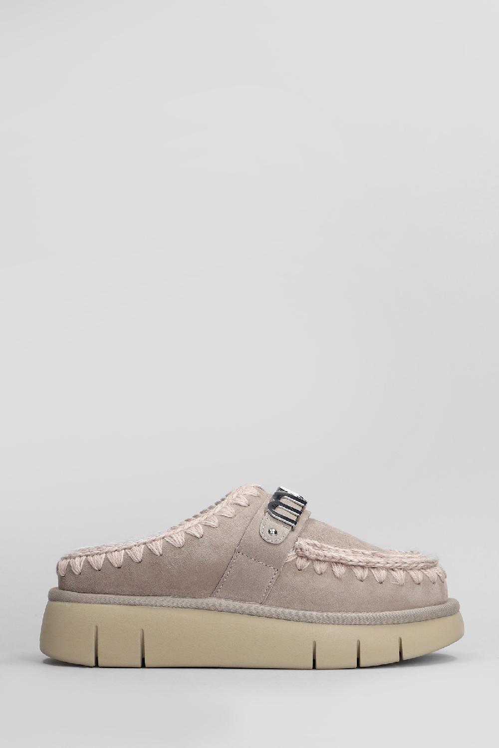 Deliberti Mou Slipper-mule bounce clog in camoscio beige cod. 408452 - Deliberti The Luxury Shopping