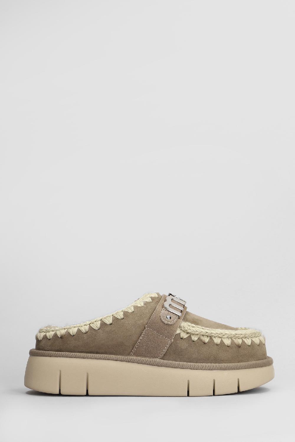 Deliberti Mou Slipper-mule bounce clog in camoscio grigio cod. 408451 - Deliberti The Luxury Shopping