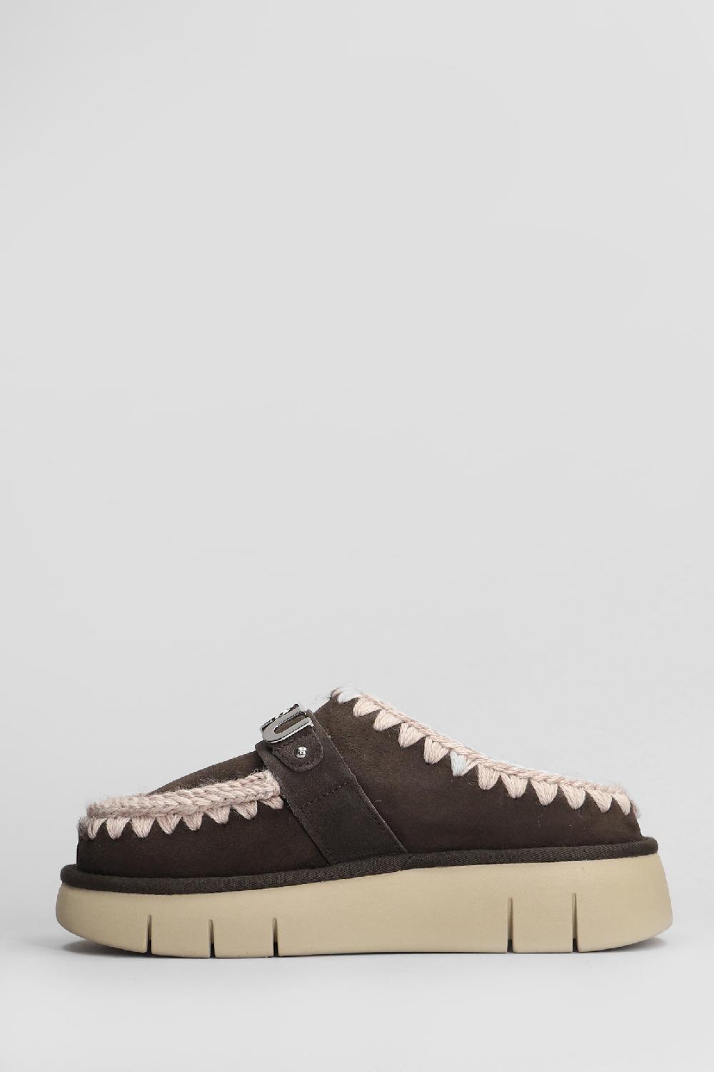 Deliberti Mou Slipper-mule Bounce Clog In Camoscio Marrone Cod. 408453 - Deliberti The Luxury Shopping