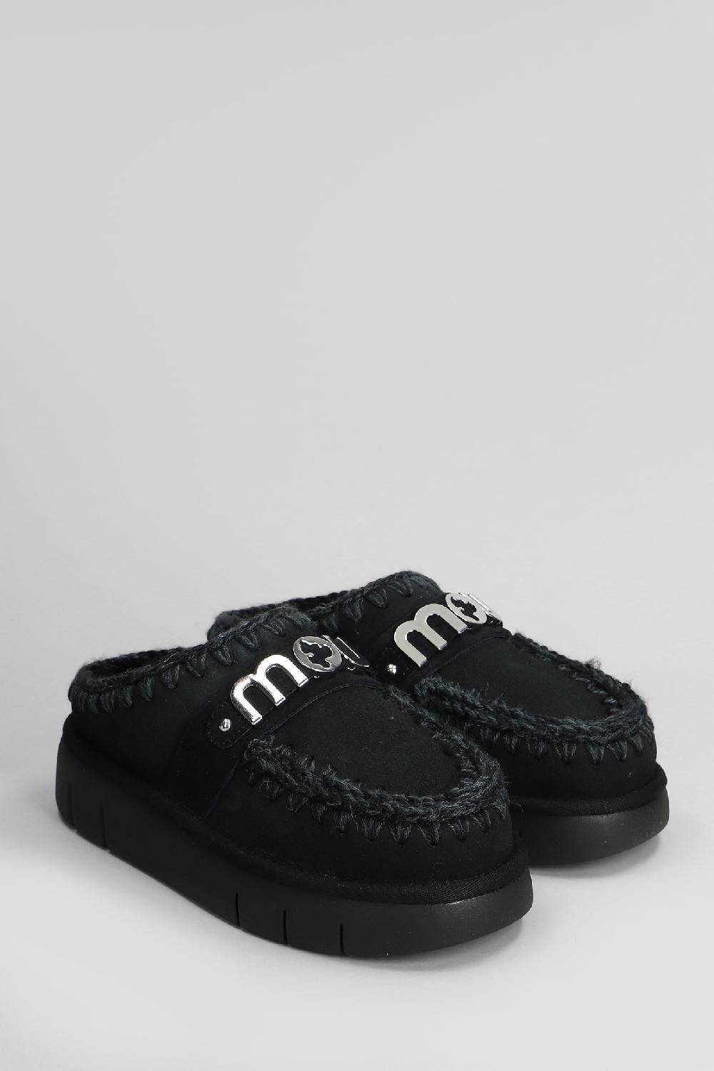 Deliberti Mou Slipper-mule Bounce Clog In Camoscio Nero Cod. 408449 - Deliberti The Luxury Shopping