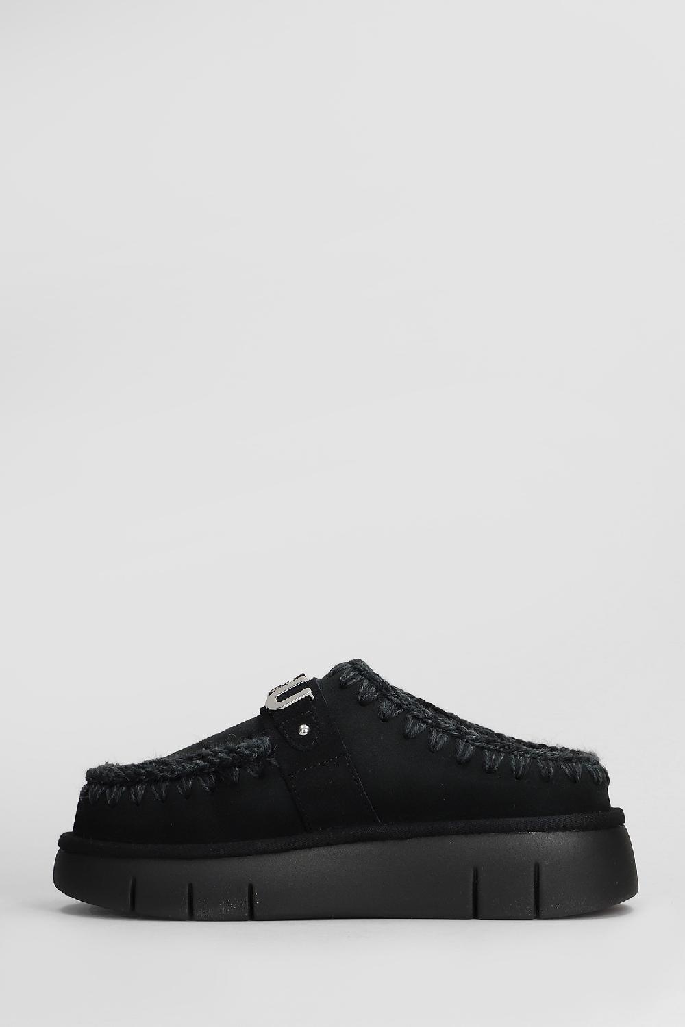Deliberti Mou Slipper-mule Bounce Clog In Camoscio Nero Cod. 408449 - Deliberti The Luxury Shopping