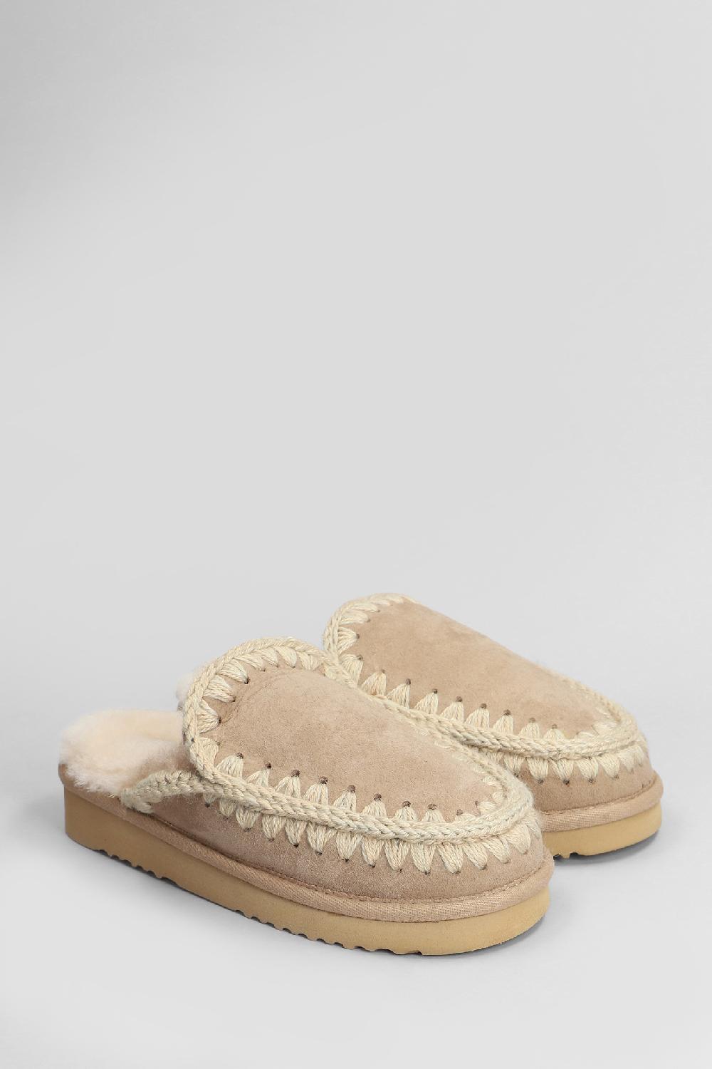 Deliberti Mou Slipper-mule Eskimo Stitching In Camoscio Cammello Cod. 408421 - Deliberti The Luxury Shopping