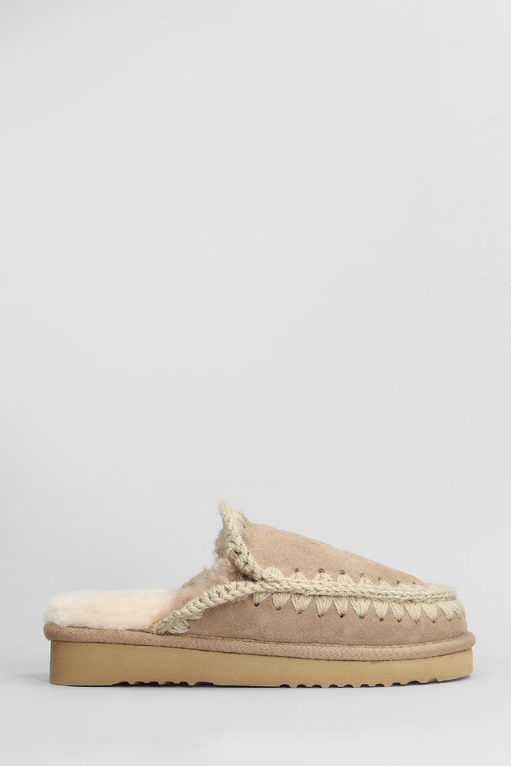 Deliberti Mou Slipper-mule eskimo stitching in camoscio cammello cod. 408421 - Deliberti The Luxury Shopping
