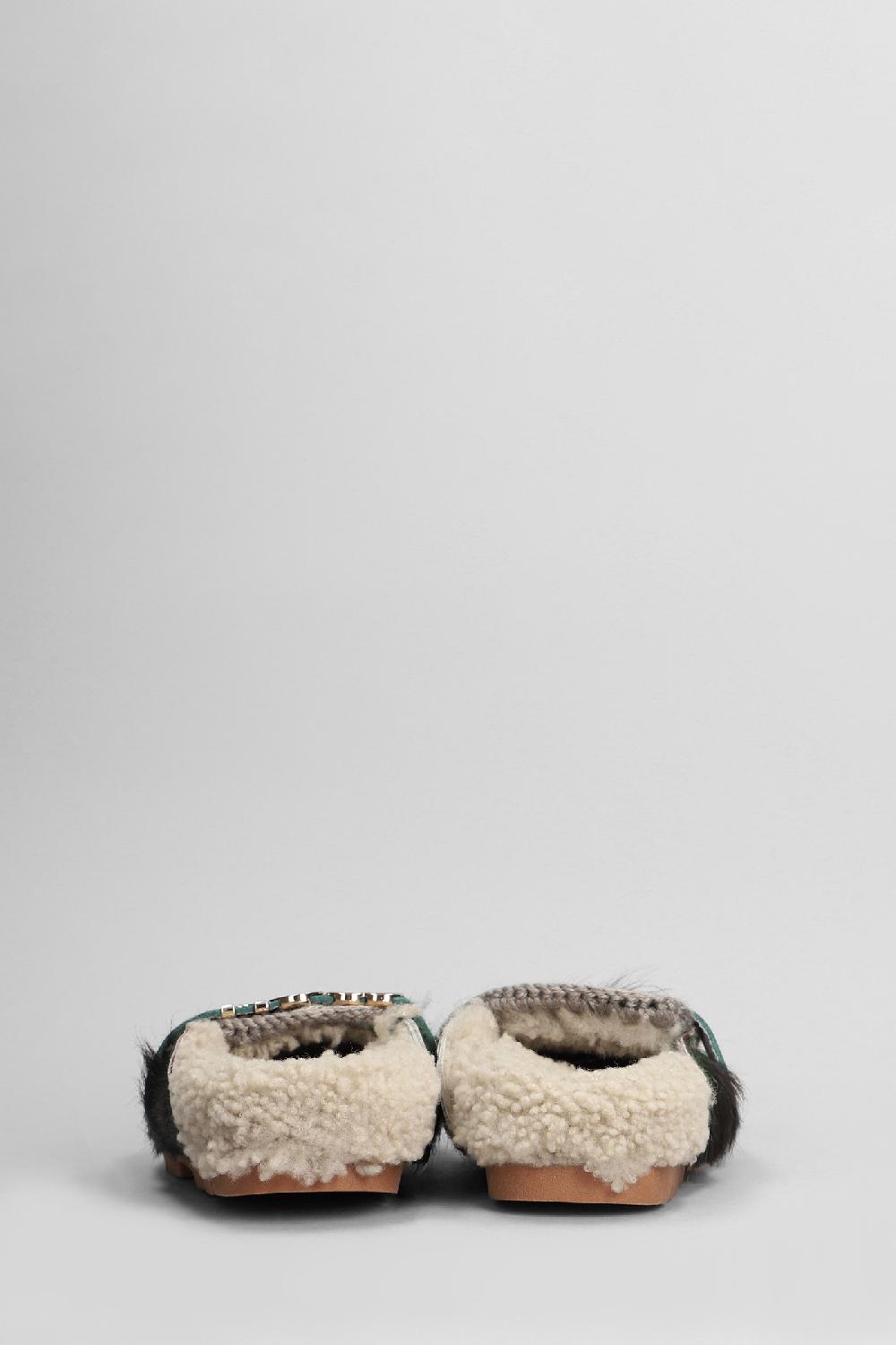 Deliberti Mou Slipper-mule Long Hair Pony In Cavallino Verde Cod. 408445 - Deliberti The Luxury Shopping