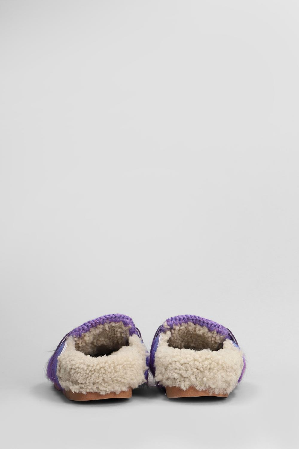 Deliberti Mou Slipper-mule Long Hair Pony In Cavallino Viola Cod. 408446 - Deliberti The Luxury Shopping