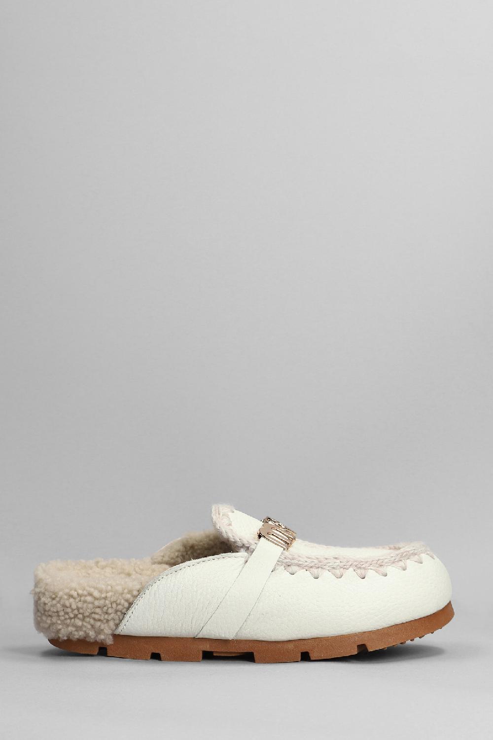 Deliberti Mou Slipper-mule winter bio in pelle bianca cod. 408444 - Deliberti The Luxury Shopping
