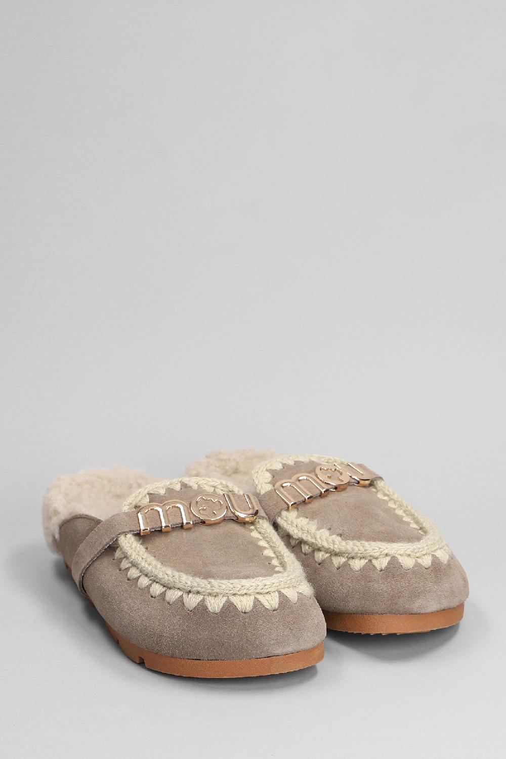 Deliberti Mou Slipper-mule Winter Bio Slide In Camoscio Grigio Cod. 408443 - Deliberti The Luxury Shopping