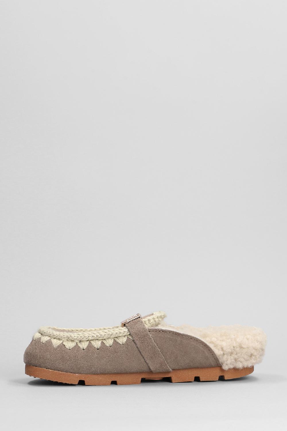 Deliberti Mou Slipper-mule Winter Bio Slide In Camoscio Grigio Cod. 408443 - Deliberti The Luxury Shopping