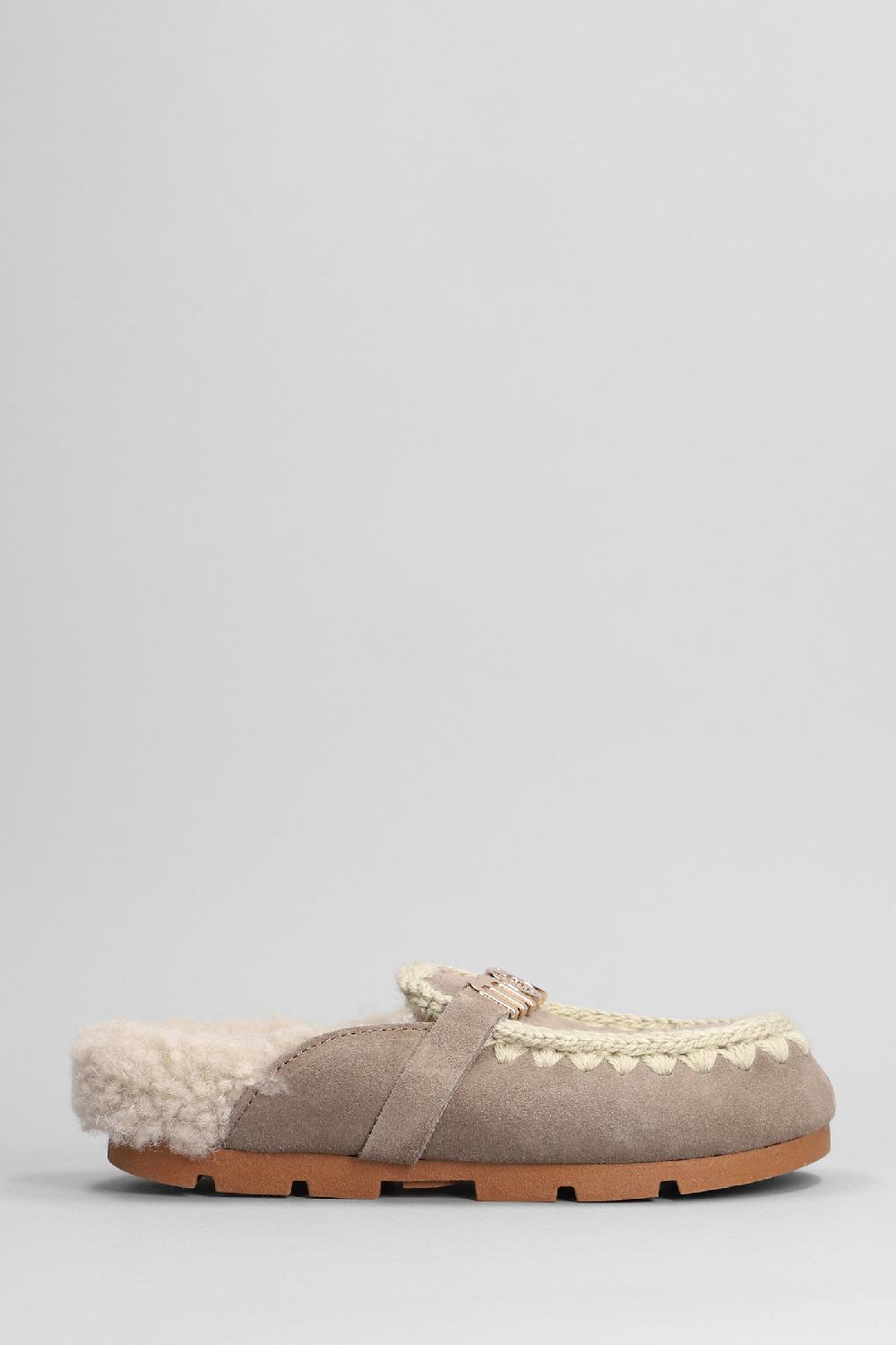 Deliberti Mou Slipper-mule winter bio slide in camoscio grigio cod. 408443 - Deliberti The Luxury Shopping