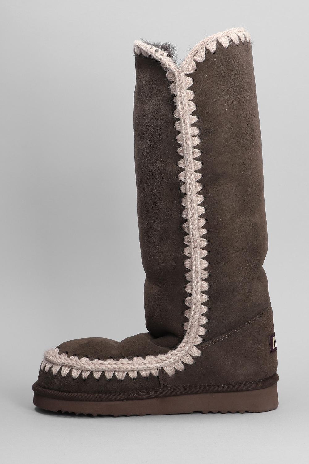 Deliberti Mou Stivali Tacco Basso Eskimo 40 In Camoscio Marrone Cod. 387891 - Deliberti The Luxury Shopping