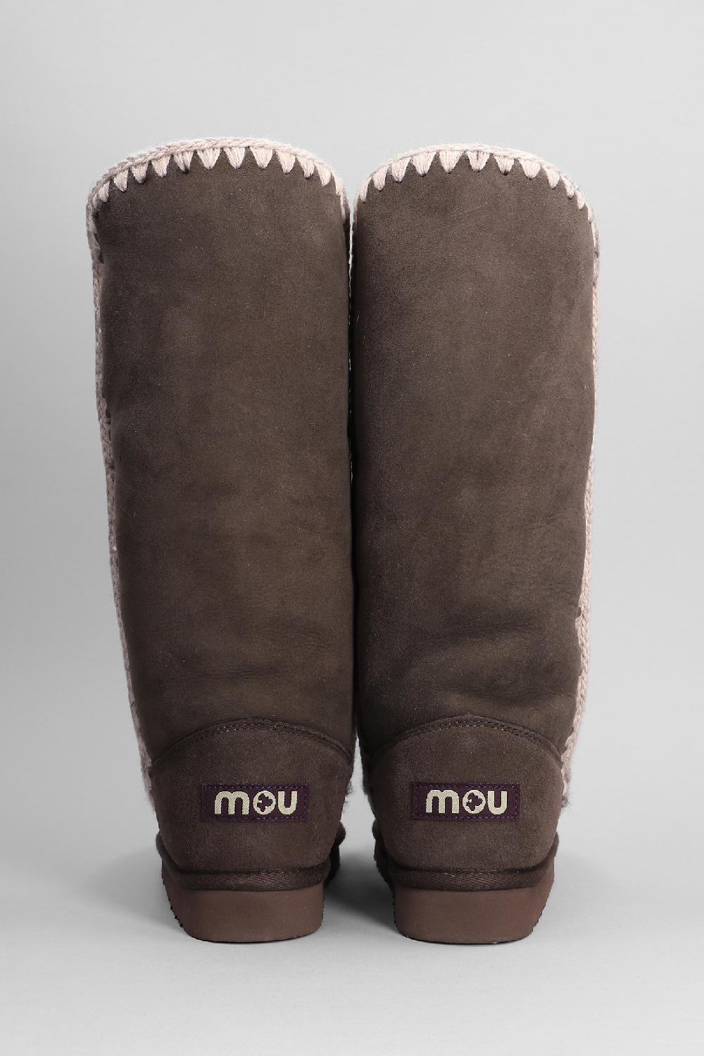 Deliberti Mou Stivali Tacco Basso Eskimo 40 In Camoscio Marrone Cod. 387891 - Deliberti The Luxury Shopping