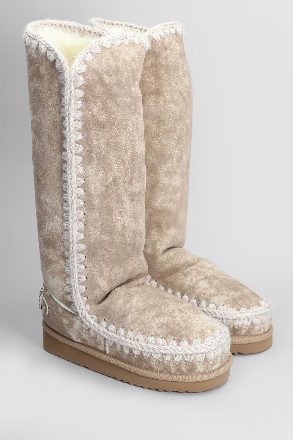 Deliberti Mou Stivali Tacco Basso Eskimo 40 In Pelle Cammello Cod. 408406 - Deliberti The Luxury Shopping