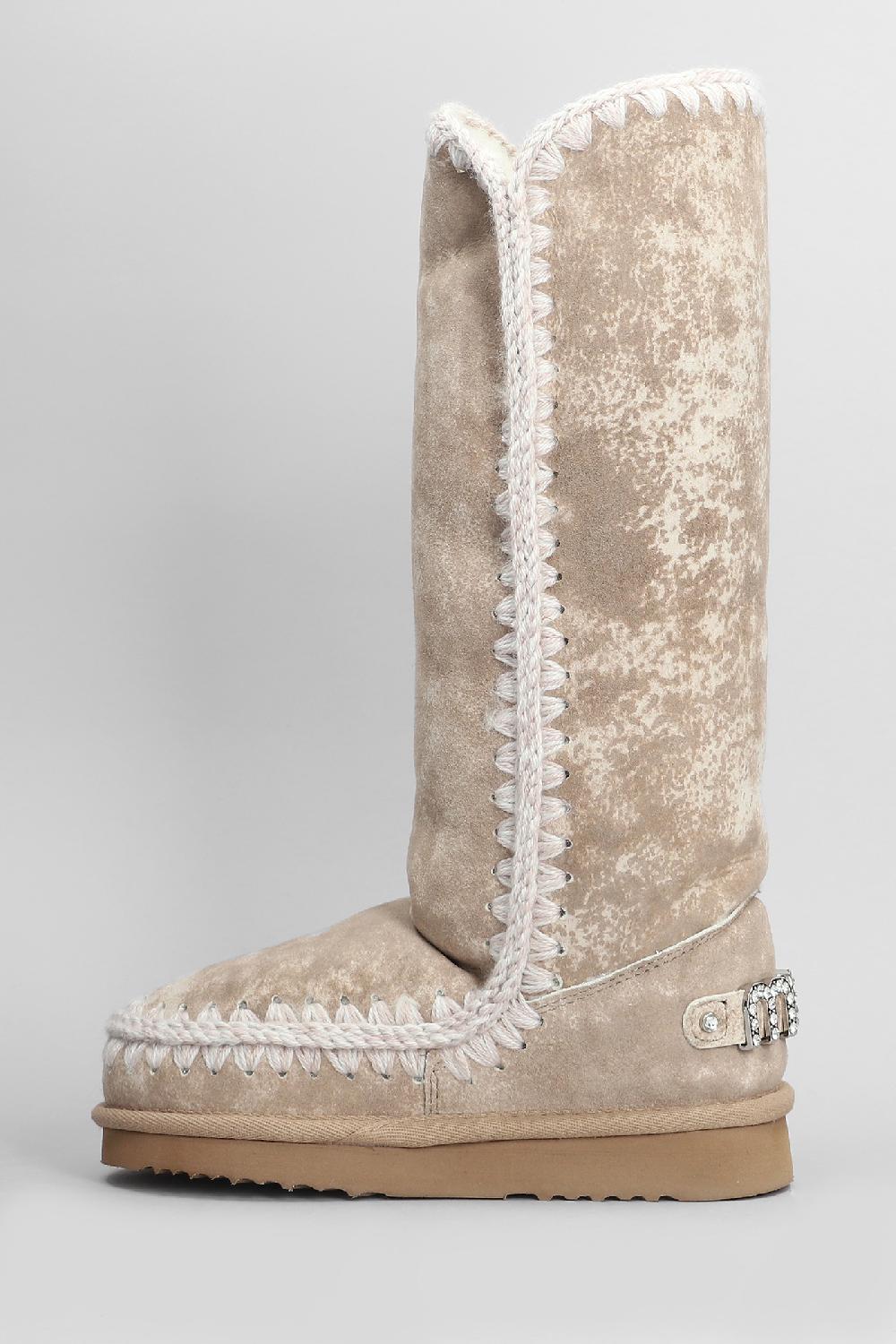 Deliberti Mou Stivali Tacco Basso Eskimo 40 In Pelle Cammello Cod. 408406 - Deliberti The Luxury Shopping
