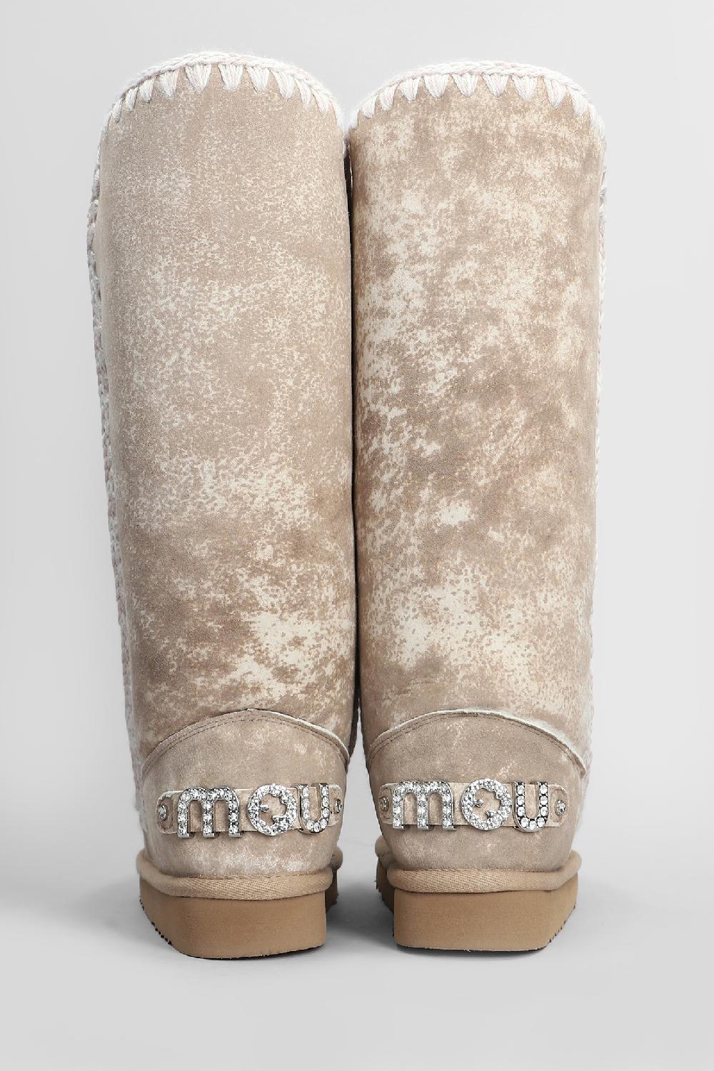 Deliberti Mou Stivali Tacco Basso Eskimo 40 In Pelle Cammello Cod. 408406 - Deliberti The Luxury Shopping