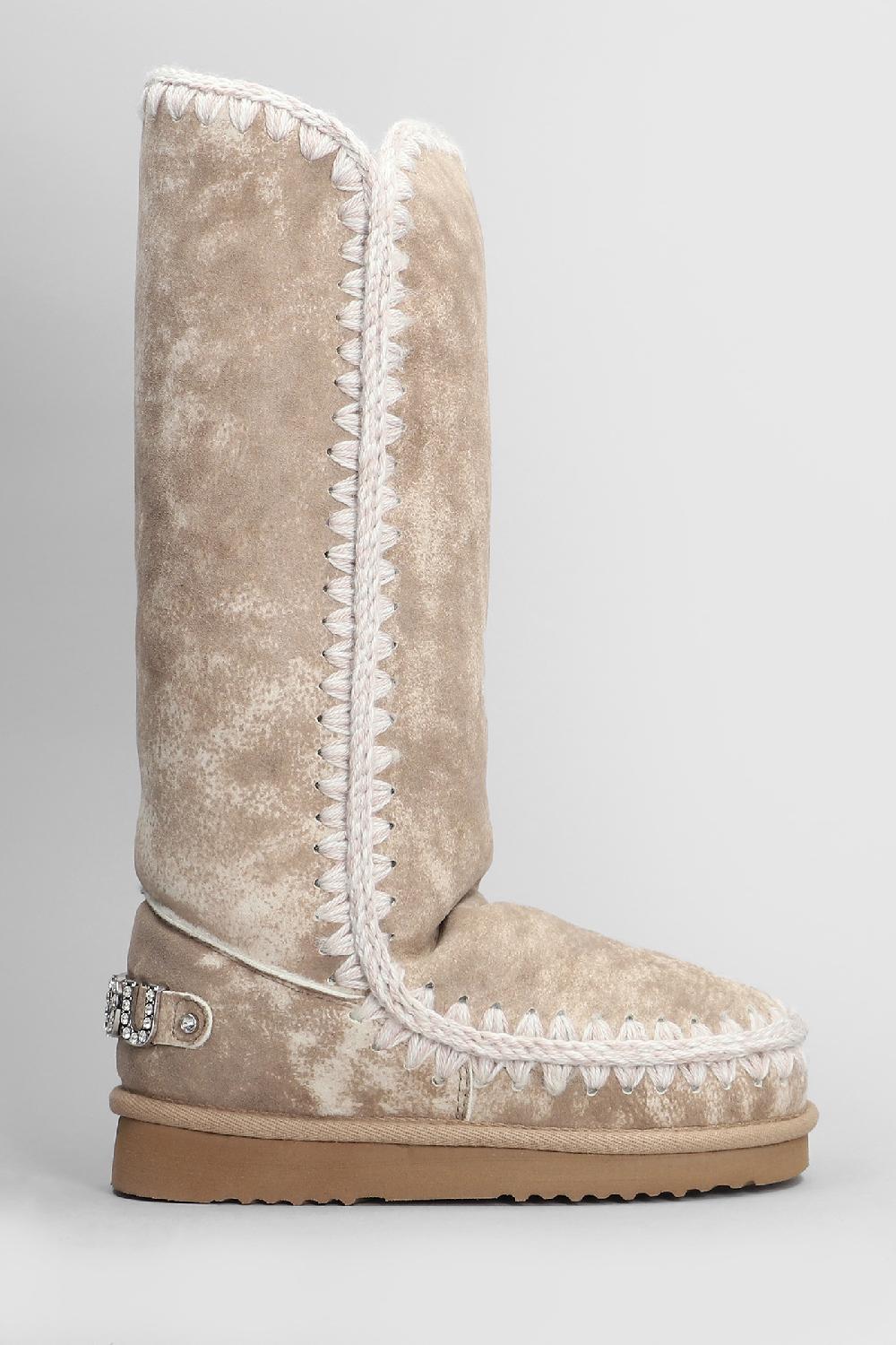 Deliberti Mou Stivali tacco basso eskimo 40 in pelle cammello cod. 408406 - Deliberti The Luxury Shopping