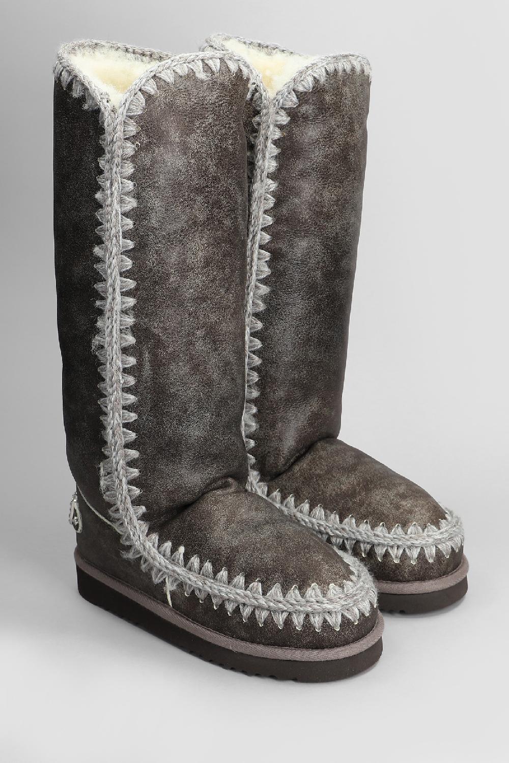 Deliberti Mou Stivali Tacco Basso Eskimo 40 In Pelle Marrone Cod. 408405 - Deliberti The Luxury Shopping