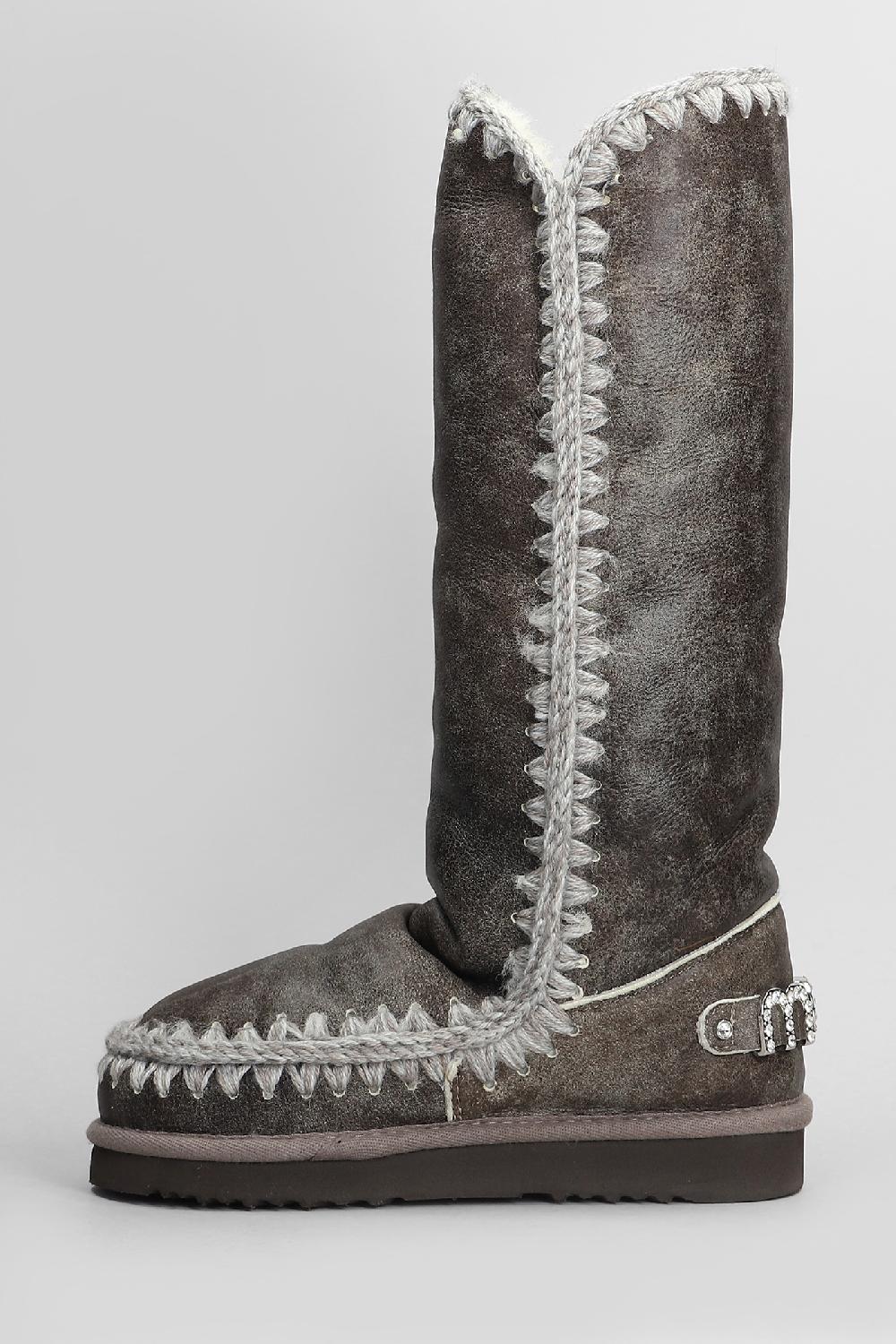 Deliberti Mou Stivali Tacco Basso Eskimo 40 In Pelle Marrone Cod. 408405 - Deliberti The Luxury Shopping
