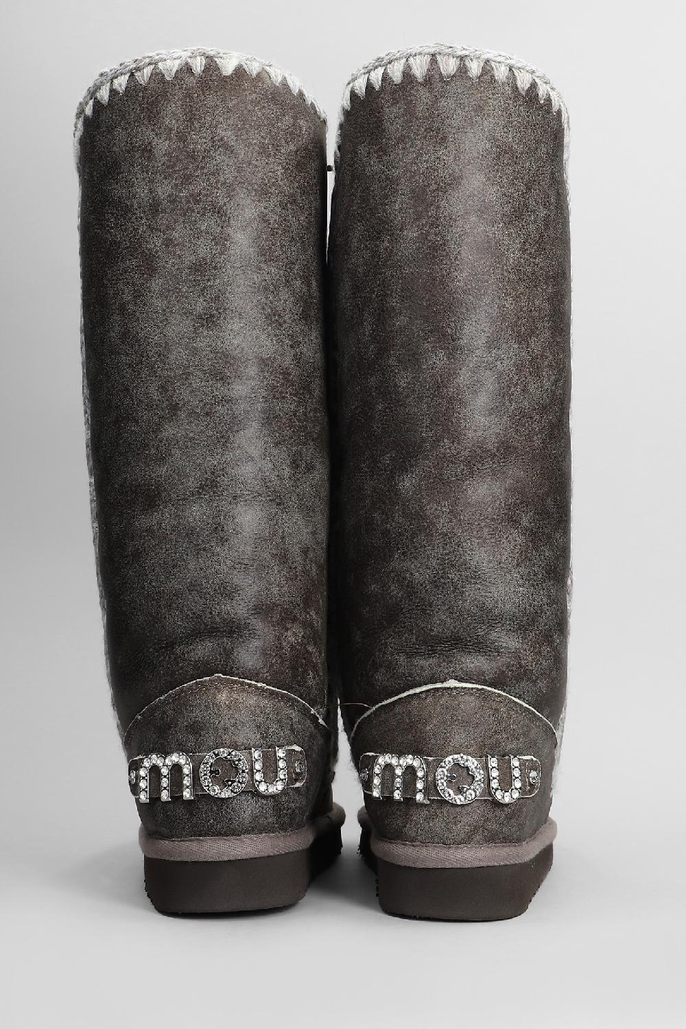 Deliberti Mou Stivali Tacco Basso Eskimo 40 In Pelle Marrone Cod. 408405 - Deliberti The Luxury Shopping