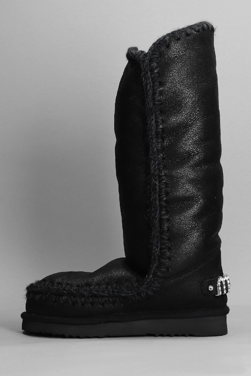 Deliberti Mou Stivali Tacco Basso Eskimo 40 In Pelle Nera Cod. 408404 - Deliberti The Luxury Shopping