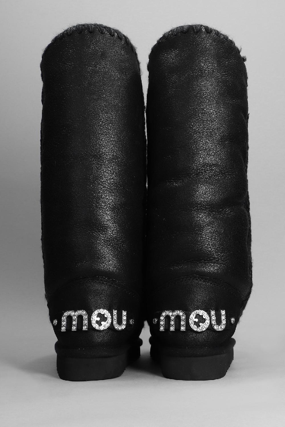 Deliberti Mou Stivali Tacco Basso Eskimo 40 In Pelle Nera Cod. 408404 - Deliberti The Luxury Shopping