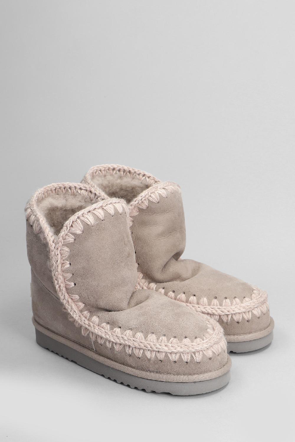 Deliberti Mou Tronchetti Tacco Basso Eskimo 18 In Camoscio Beige Cod. 408379 - Deliberti The Luxury Shopping