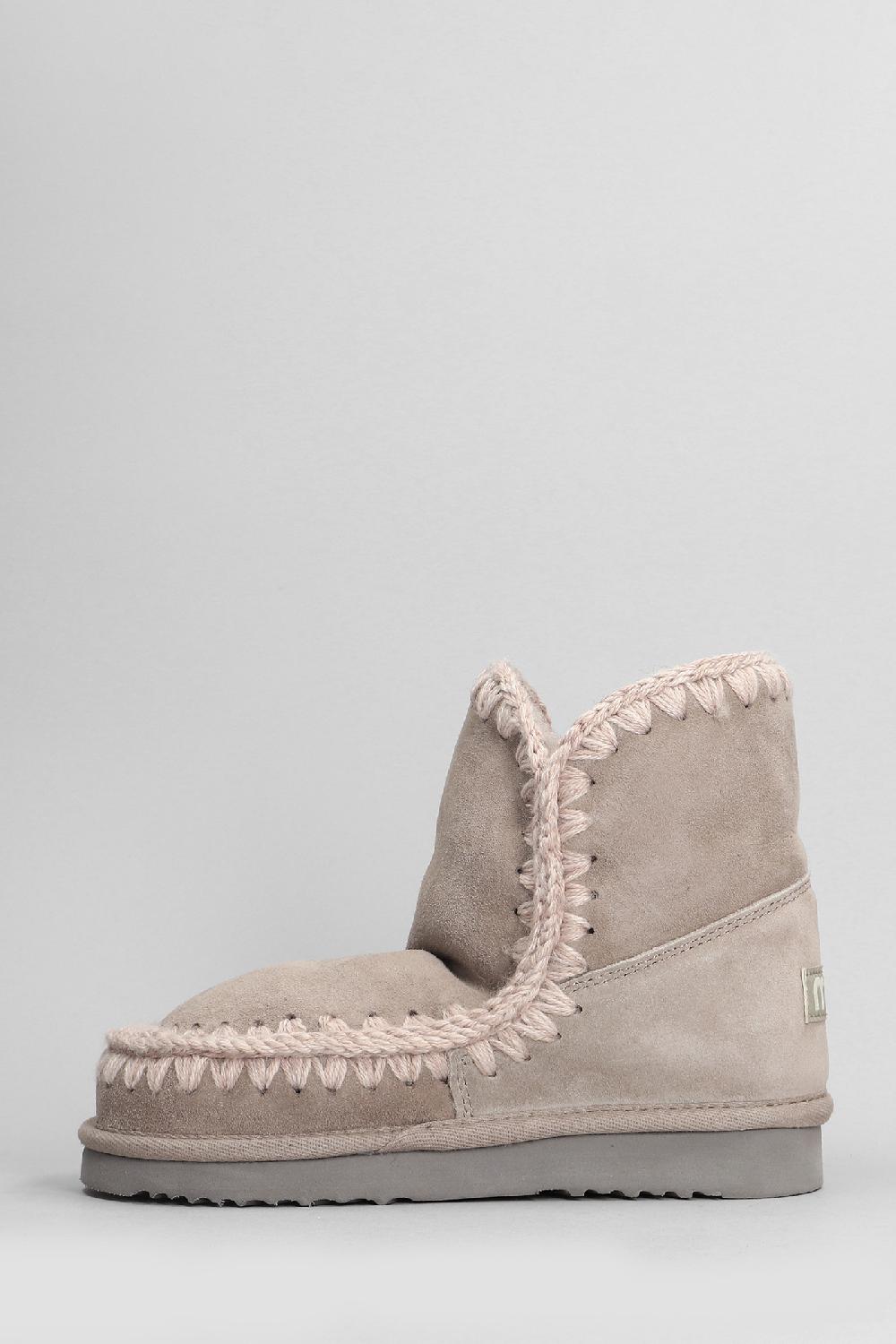 Deliberti Mou Tronchetti Tacco Basso Eskimo 18 In Camoscio Beige Cod. 408379 - Deliberti The Luxury Shopping