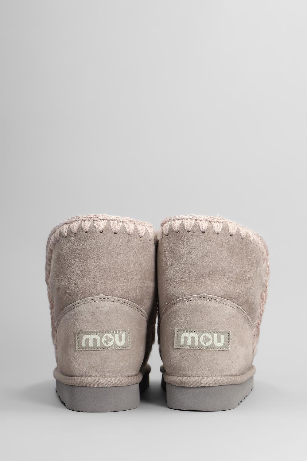 Deliberti Mou Tronchetti Tacco Basso Eskimo 18 In Camoscio Beige Cod. 408379 - Deliberti The Luxury Shopping