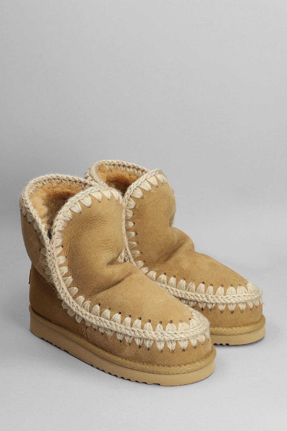 Deliberti Mou Tronchetti Tacco Basso Eskimo 18 In Camoscio Beige Cod. 408382 - Deliberti The Luxury Shopping