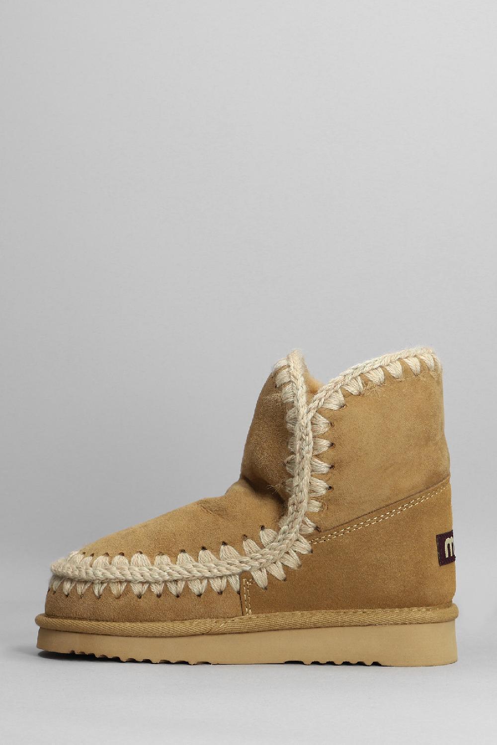 Deliberti Mou Tronchetti Tacco Basso Eskimo 18 In Camoscio Beige Cod. 408382 - Deliberti The Luxury Shopping