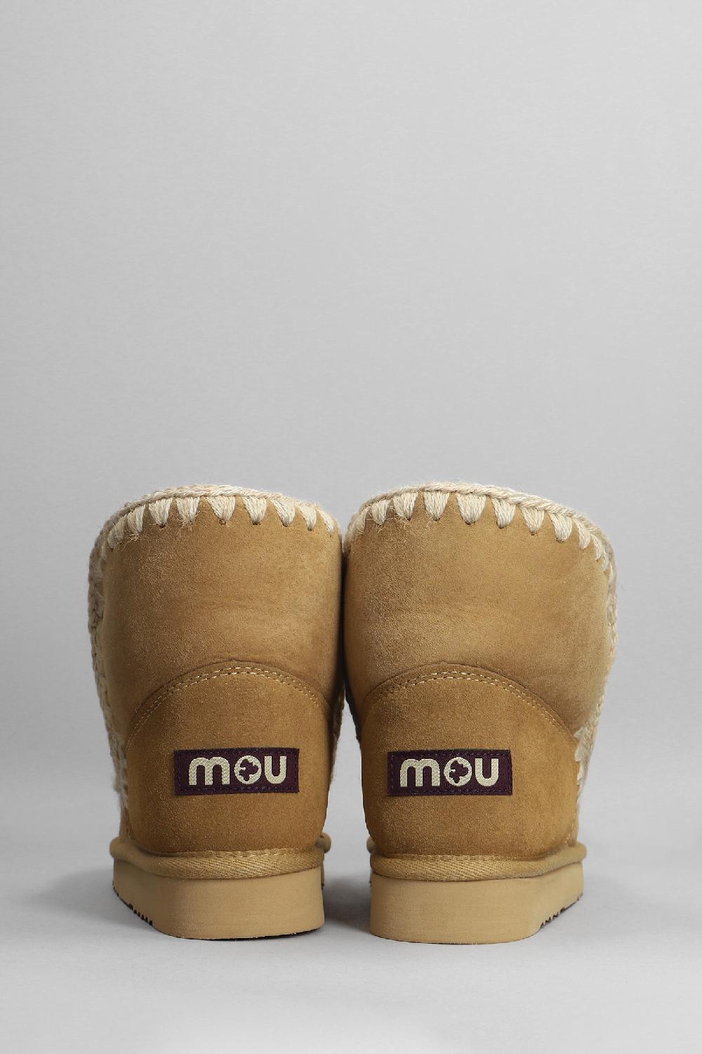 Deliberti Mou Tronchetti Tacco Basso Eskimo 18 In Camoscio Beige Cod. 408382 - Deliberti The Luxury Shopping