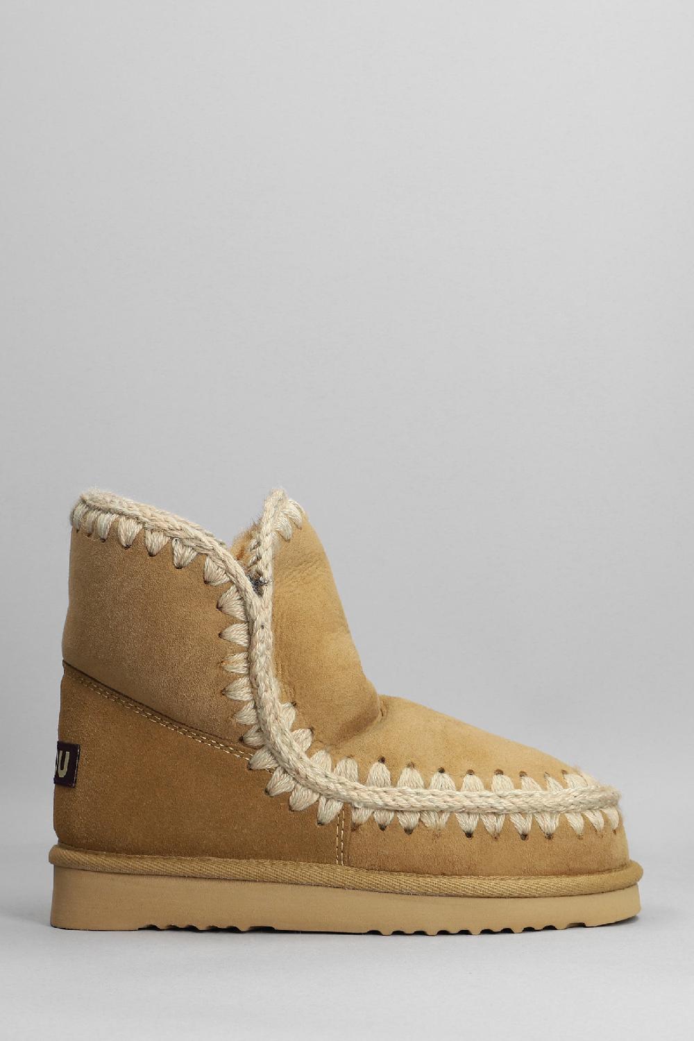 Deliberti Mou Tronchetti tacco basso eskimo 18 in camoscio beige cod. 408382 - Deliberti The Luxury Shopping