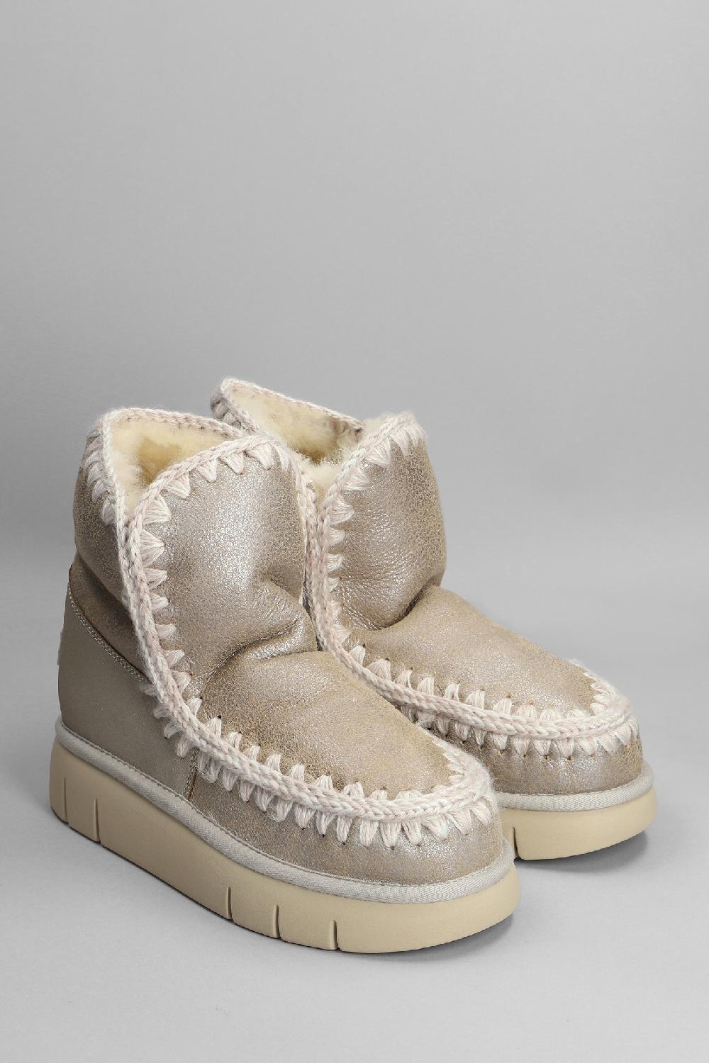Deliberti Mou Tronchetti Tacco Basso Eskimo 18 In Camoscio Beige Cod. 408457 - Deliberti The Luxury Shopping