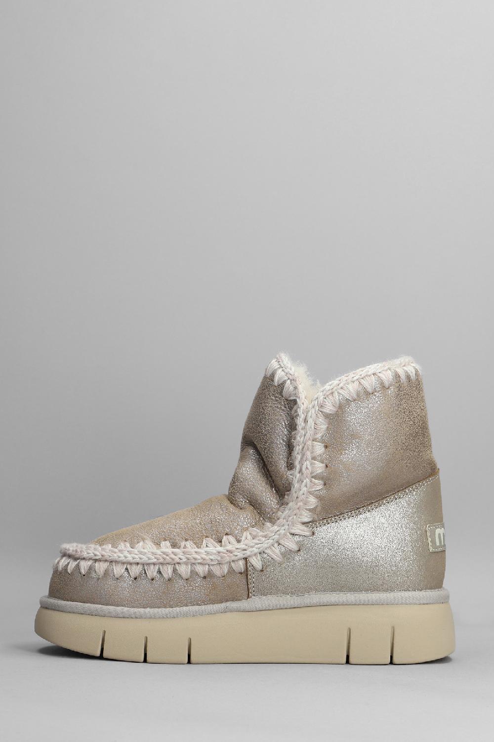 Deliberti Mou Tronchetti Tacco Basso Eskimo 18 In Camoscio Beige Cod. 408457 - Deliberti The Luxury Shopping