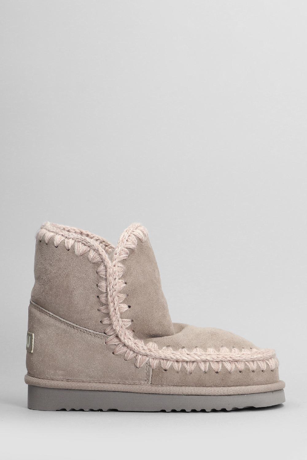 Deliberti Mou Tronchetti tacco basso eskimo 18 in camoscio beige cod. 408379 - Deliberti The Luxury Shopping
