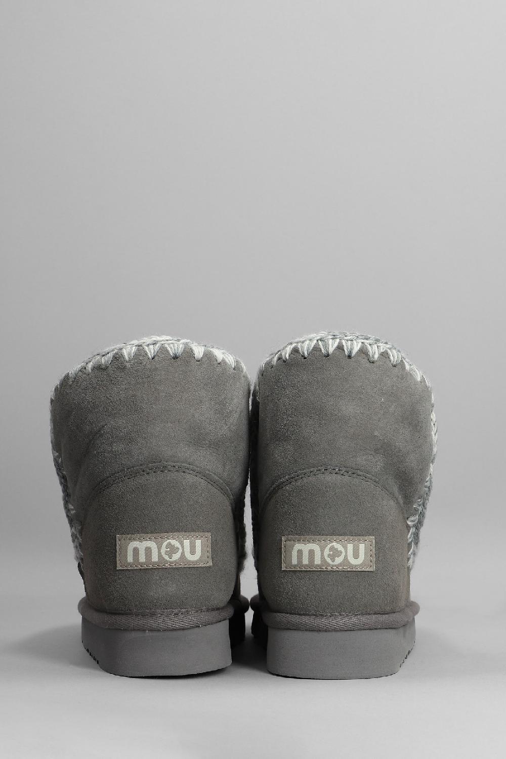 Deliberti Mou Tronchetti Tacco Basso Eskimo 18 In Camoscio Grigio Cod. 408381 - Deliberti The Luxury Shopping
