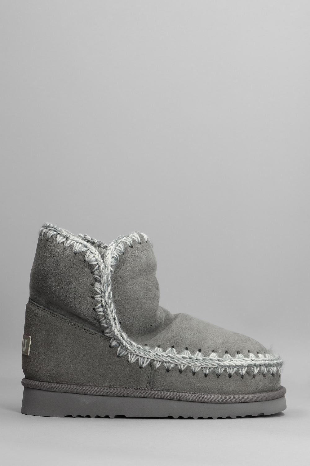 Deliberti Mou Tronchetti tacco basso eskimo 18 in camoscio grigio cod. 408381 - Deliberti The Luxury Shopping