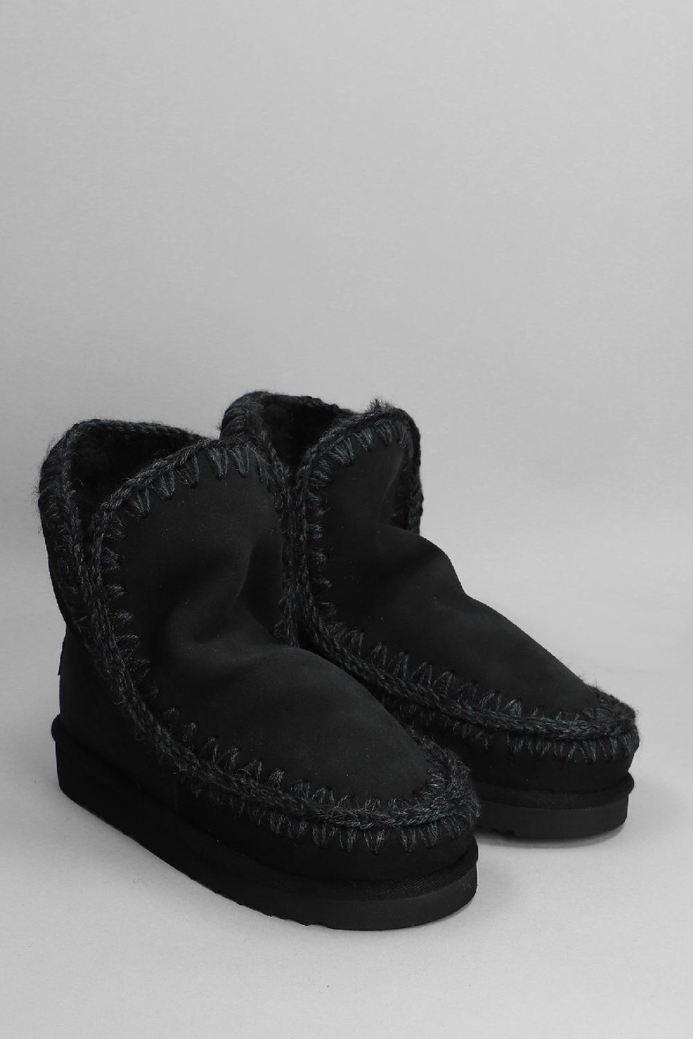 Deliberti Mou Tronchetti Tacco Basso Eskimo 18 In Camoscio Nero Cod. 408378 - Deliberti The Luxury Shopping